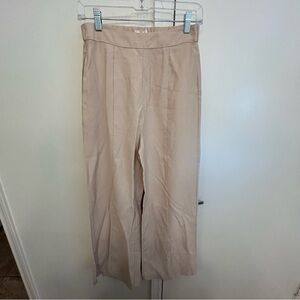 NWT Sage The Label Trousers Beige Size Small High Waist Relaxed Fit Pants